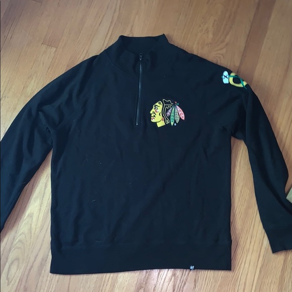 Black Chicago Blackhawks ‘47 1/4 Zip - Picture 1 of 1